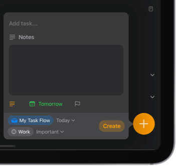 Dark Mode new task iPad