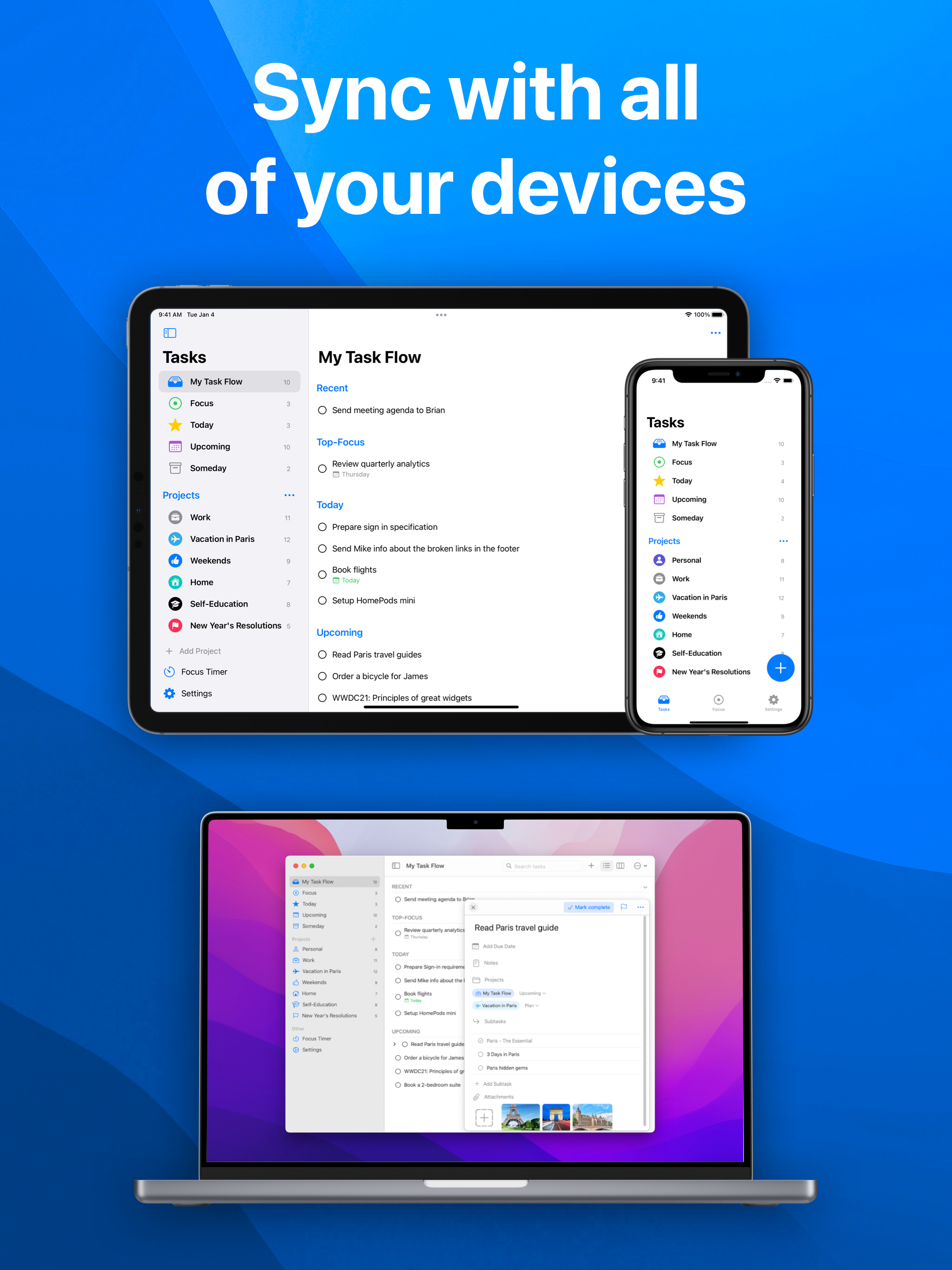 Sync with all your devices