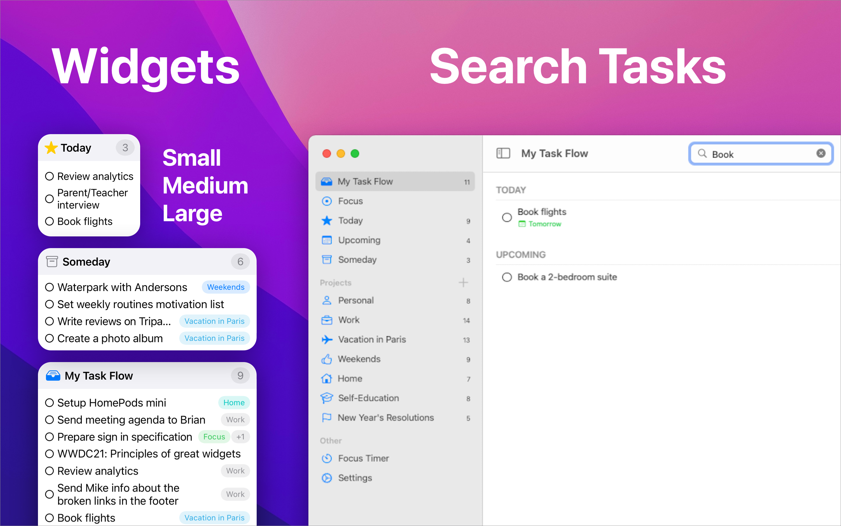 Widgets and Search