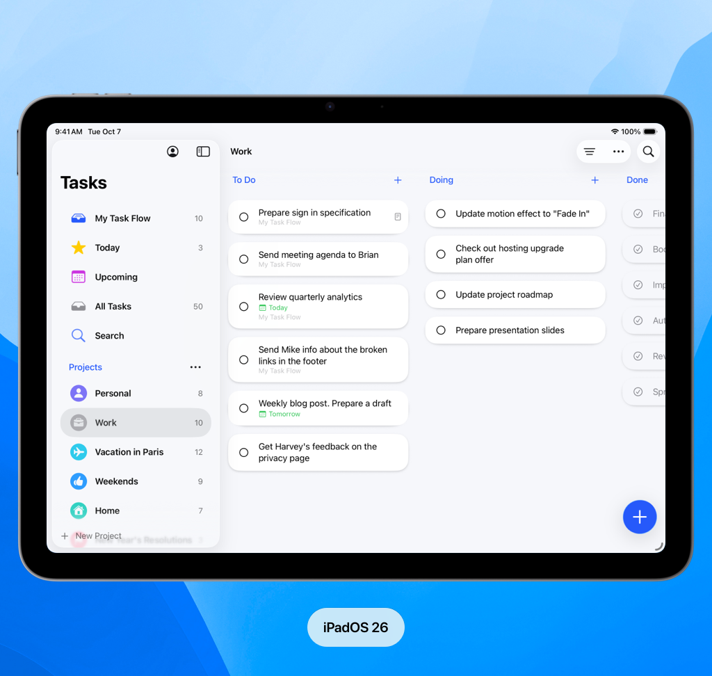 Task Flow 4.0 - iPad